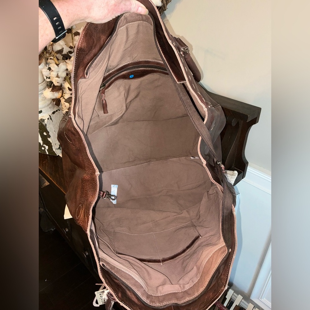 NWT Bed Stu Rebekah Shoulder Travel Weekend Bag XL Tote Teak Dip Dyed MSRP $520 - Picture 12 of 15